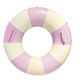 Inflatable Striped Swim Ring with Pink Handles