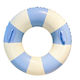 Inflatable Striped Swim Ring With Handles Light Blue