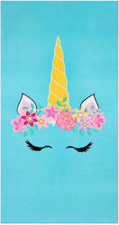 Summer Velour Kids' Beach Towel Unicorns 152x76cm