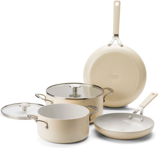 Kitchenaid Kochgeschirr-Set aus Aluminium Mandelcreme 4-teilig Kitchenaid Kochgeschirr-Set aus Aluminium Mandelcreme 4-teilig