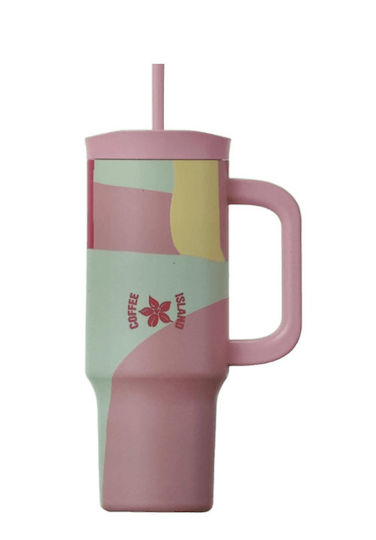Coffee Island Pink Bloom Pahar termos 900ml Coffee Island cu pai