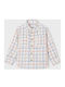 Kids Checked Long-sleeved Tricolor Shirt