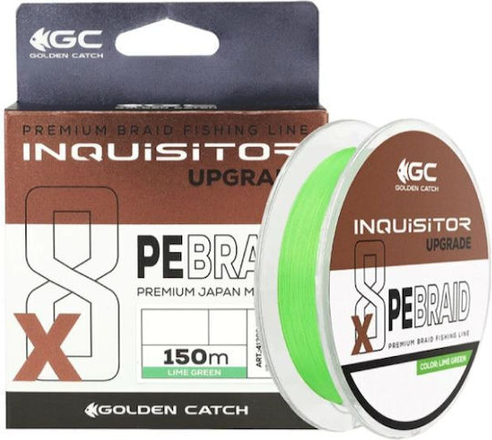Golden Catch Inquisitor PE X8 Upgrade 150m Lime Green #0.4PE 0.104mm Fishing Filament
