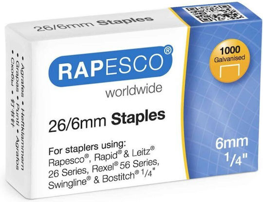 Rapesco Bürobedarf Größe 26/6 Mm 1000 Stück