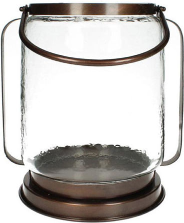 Zaros Zaros Glas Laterne Tischplatte Bronzefarben