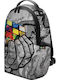 Graffiti Elementary School Backpack with Water Bottle Holder Multicolour 30 x 18 x 46cm