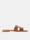 Damen Flache Sandalen Tabac Braun