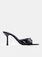 Patent Leather Mules With High Heel In Black Colour