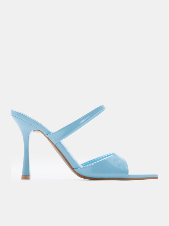 Luigi Mules With High Heel In Light Blue Colour