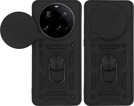 Sonique Ring Armor Campro Xiaomi Xiaomi 15 Ultra 5G Schwarze Handyhülle