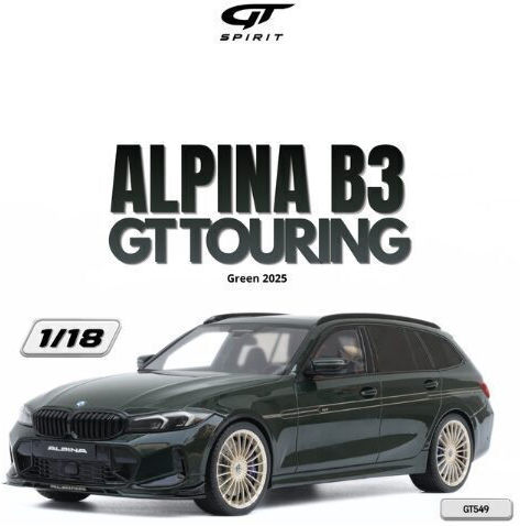Model Mașină Alpina B3 GT Touring Verde 2025 Scara 1:18 GT Spirit GT549