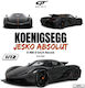 Model Mașină Koenigsegg Jesko Absolut 0-400-0 Km H Record Gri 2024 Scara 1:12 Gt575
