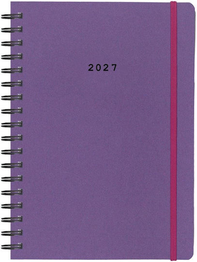 Next Дневен Адженда Natural 2027 Лилав Спирала 14x21см.