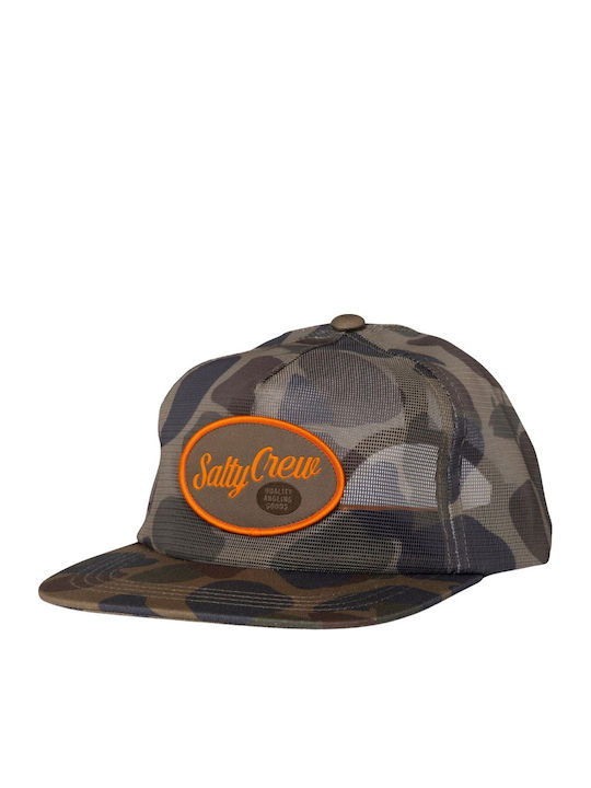 Salty Crew Netting Mesh Trucker Cap Sand Camo