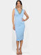 Summer Midi Dress for Wedding / Christening Light Blue