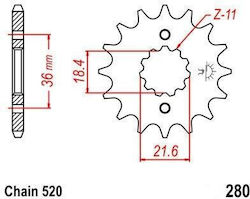 Front Sprocket 280 13T Premium Mhq Front Sprocket 280 13T Premium Mhq