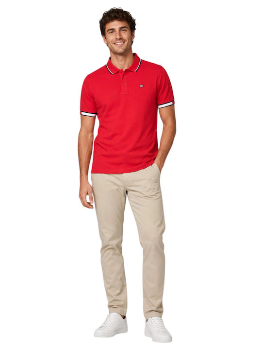 Polo Bluza Cu Mâneci Scurte Roșie