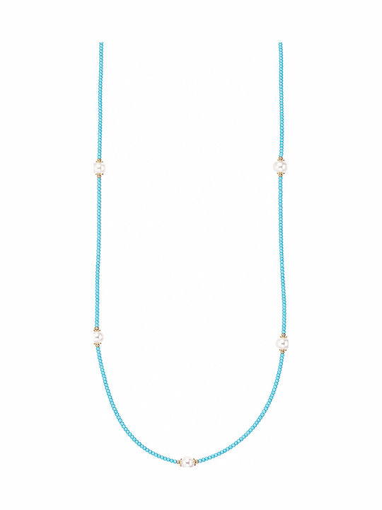 Pearls Колиета от Златно Сребърен Син