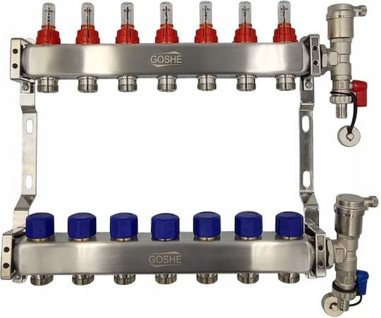Distribuitor inox din oțel inoxidabil 12 circuite Goshe