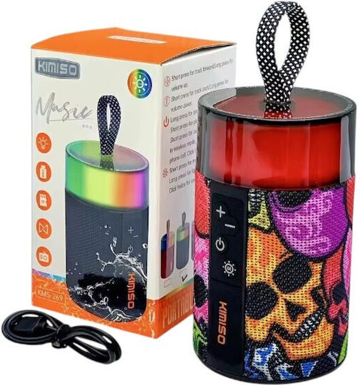 KMS-269 Ηχείο Bluetooth 7W με Ραδιόφωνο και Διάρκεια Μπαταρίας έως 3 ώρες Πολύχρωμο