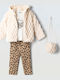 Kinderbekleidungssets mit Leggings und Sommer Mantel 3 Stück Leo