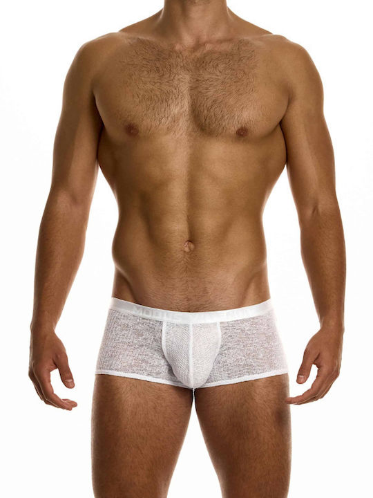 Boxer Alb Cu Imprimeuri