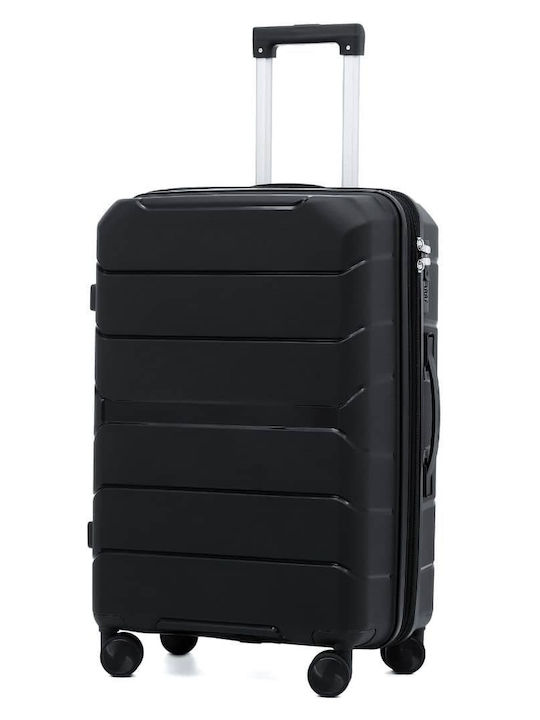 Sunshine Medium Travel Suitcase Black Height 65cm