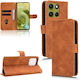 Leather Silicone Brown Wallet (Moto G86 Power)