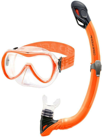 Aquaspeed Alize Fs Samos Diving Mask Silicone with Snorkel Kids Orange