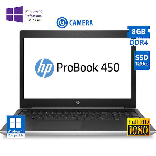 HP ProBook 450 G5 Generalüberholte Note A 15.6" Kern i5-8250U/8GB/120GB SSD Ohne Betriebssystem