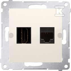 Simon 54 Hdmi+Computer Netzwerksockel Rj45 Cat.6 Crem Dghrj45.01/41