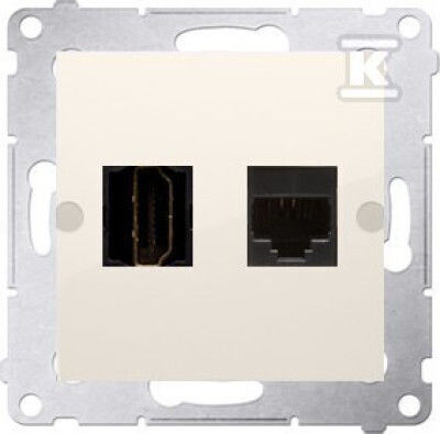 Simon 54 Hdmi+computer Socket Rj45 Cat.6 Cream Dghrj45.01/41