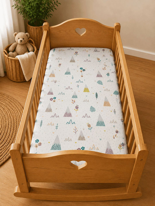 Bunny Bebe Mountains Green Baby Sheets 80x110cm