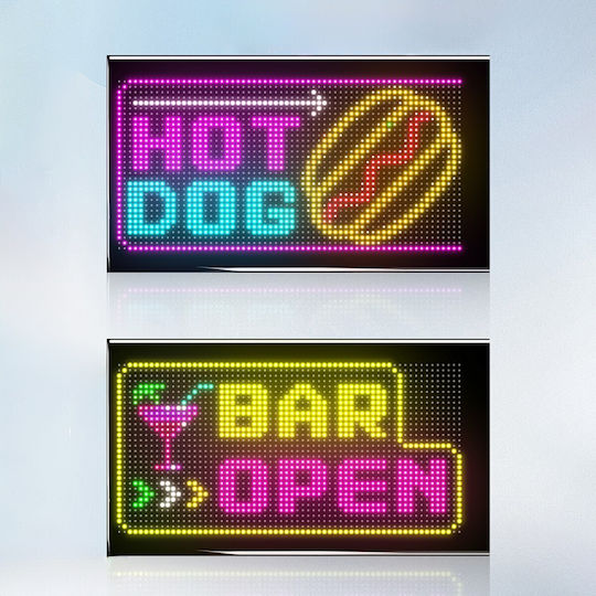 GloboStar Плъзгаща се LED Табела Едностранно Водоустойчива 64x32cm RGB