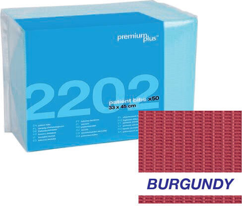 Premium Plus Zahnhandtücher Patienten 3ply 33cm x 45cm 50 Stück Burgundisch