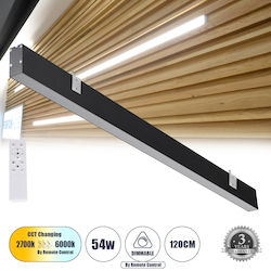 GloboStar LED Линейно Стенно Осветително Тяло 54W Топло Бяло IP20 Д120xВ7см