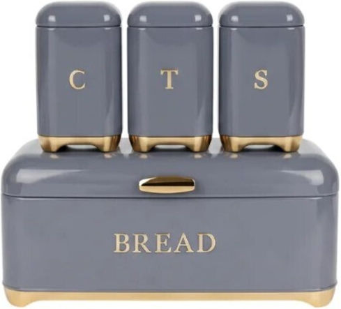 General Use Box with Lid Metallic Grey 19x19x19cm 1 Pieces