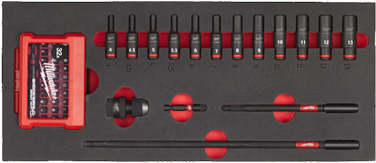 Milwaukee Steckdosen Mit Rahmen Gastgeber 1/2" Set 48Stücke
