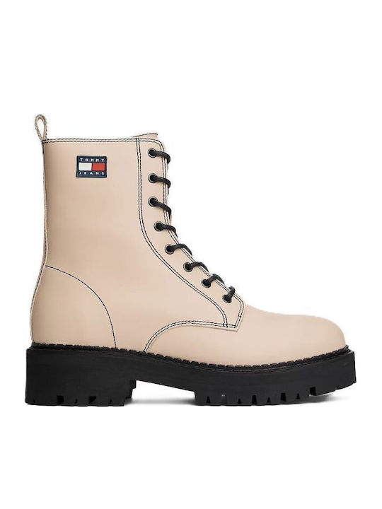 Damen Stiefeletten Beige