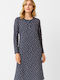 Cherry Winter Cotton Women's Nightgown Charcoal