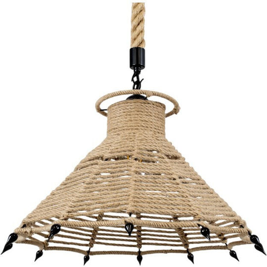 Boho Grid Pendant Light with E27 Socket 46x23cm