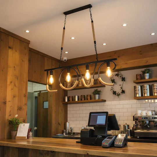 Κρεμαστό Φωτιστικό Boho Πλέγμα με Ντουί E27 100x30εκ.