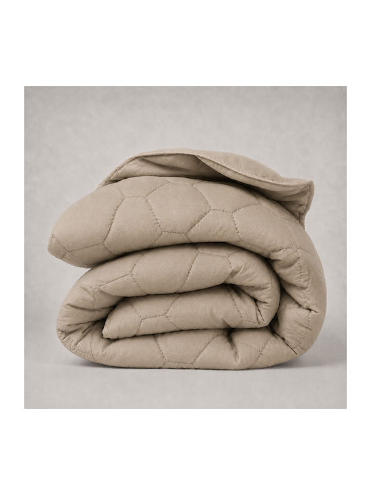 Двойно Завивка с Пълнеж Микрофибър 200x210см Cappuccino 300 GSM