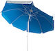 Mega Bazaar Folding Aluminum Beach Umbrella Diameter 2.3m with Blue Air Duct