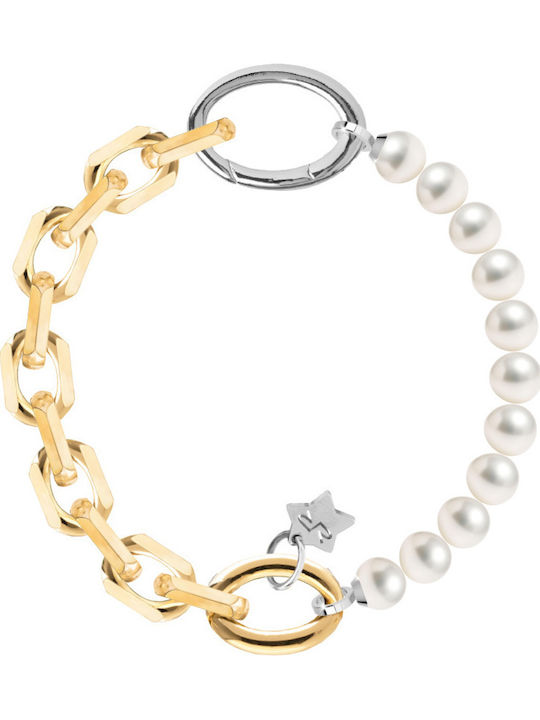 Rebecca Damenträger Armband Kette Vergoldet mit Perlen