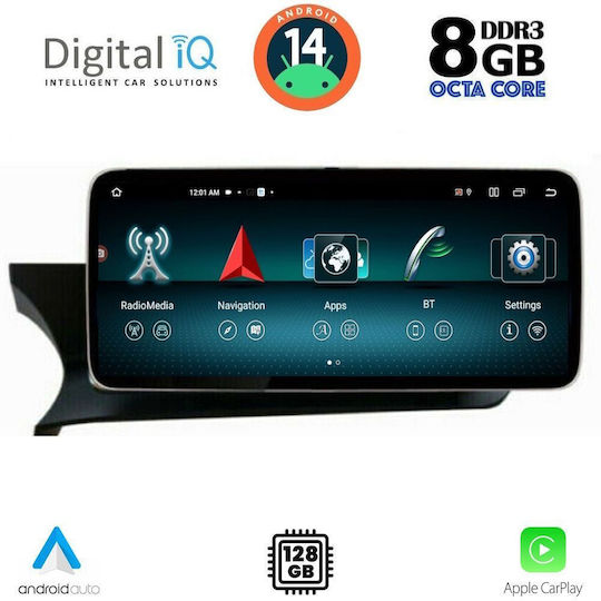 Digital IQ Ηχοσύστημα Αυτοκινήτου για Mercedes-Benz C Class 2012-2014 (Bluetooth/USB/WiFi/GPS/Apple-Carplay/Android-Auto) με Οθόνη Αφής 12.3"