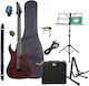 Spira Guitars S-400 MWR Electric Guitar with HH Pickups Arrangement Satin Wine Red with Case Ultimate
