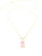 Necklace With Tear Design Made Of Pink Gold Plated Silver With Pink Zircon