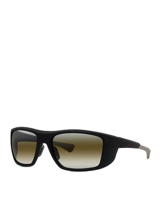Racing Men's Sunglasses with Black Horn-Rimmed Frame and Black Lens