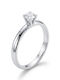 Paraxenies Single Stone Ring in White Gold 9K with Zircon